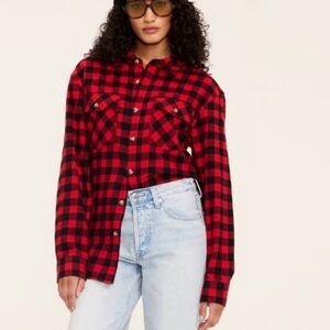 Jenni Kayne red & black plaid button down